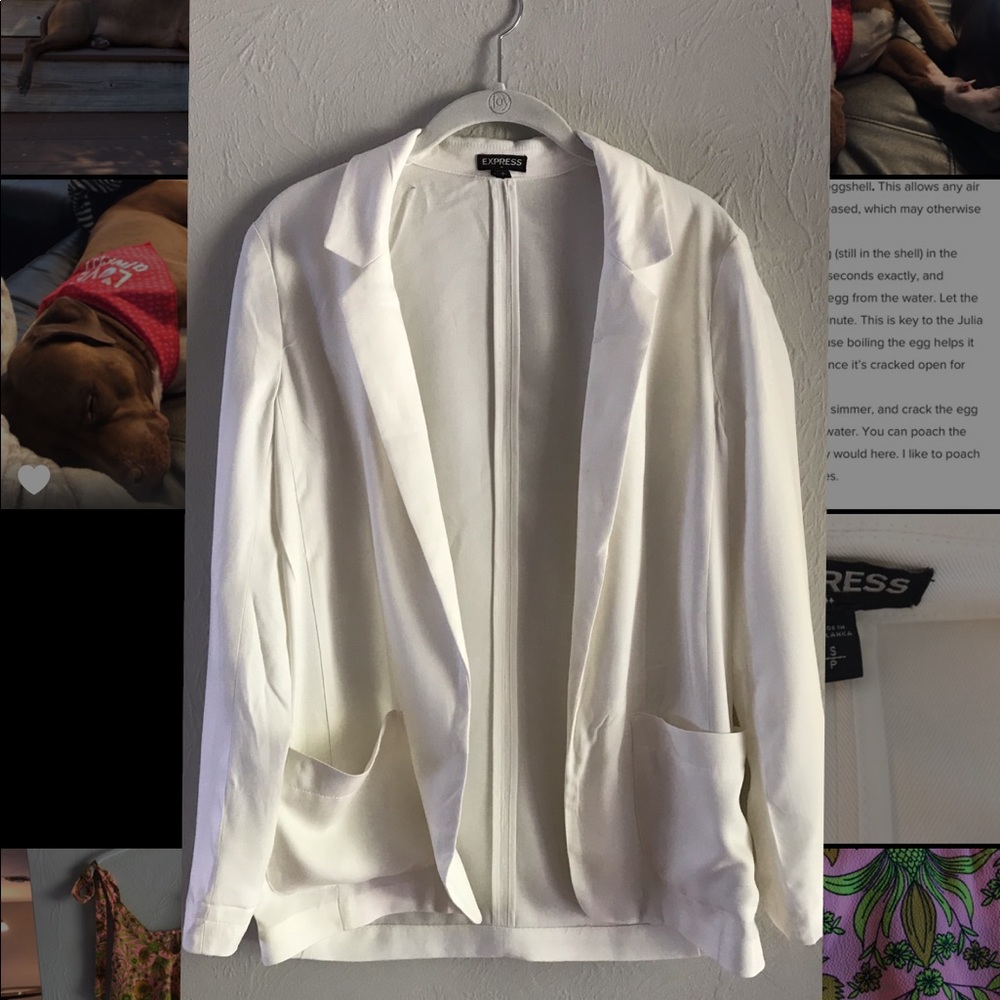 Express white long blazer